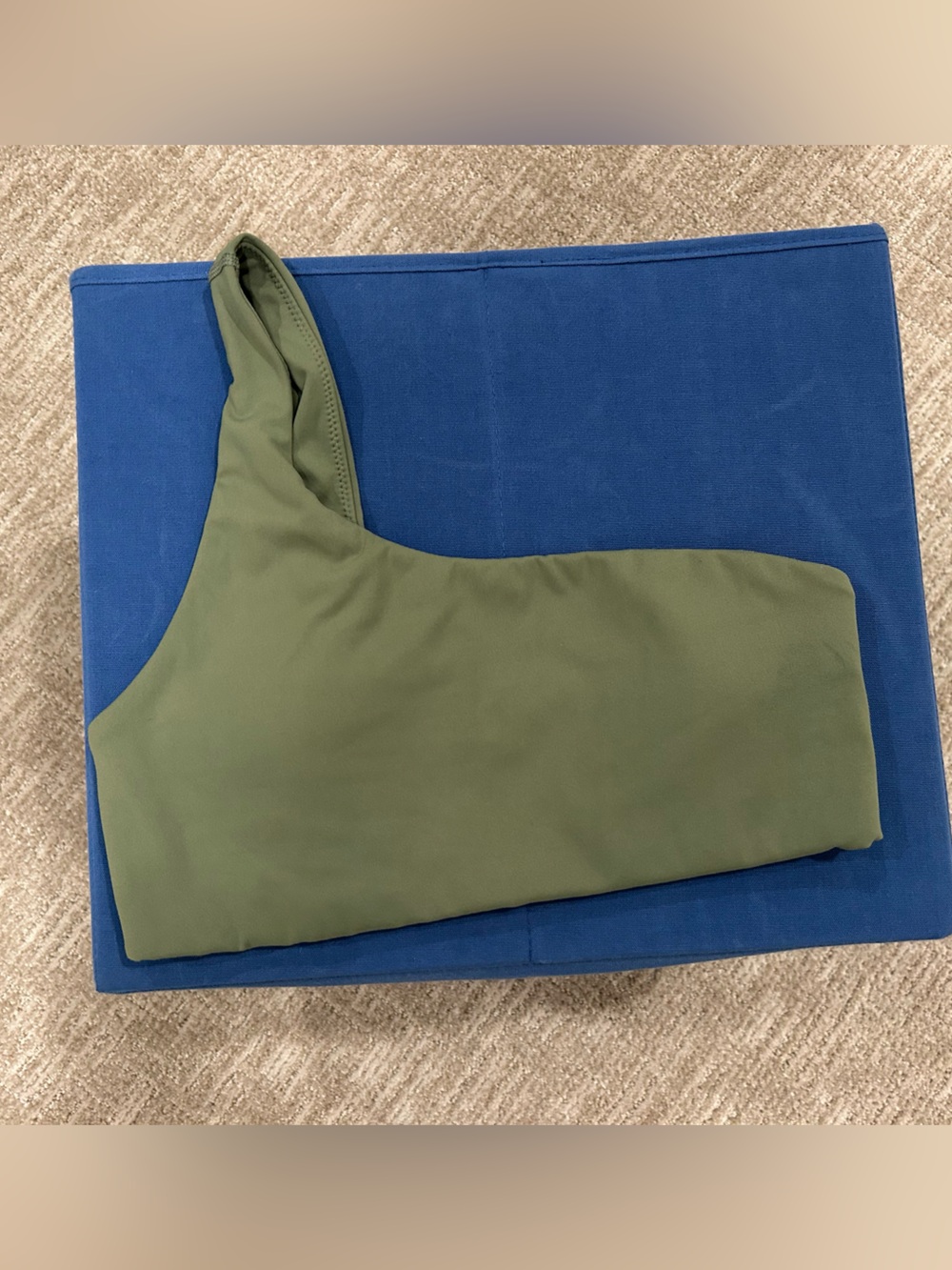 aerie Olive Green One-Shoulder Crop Top
